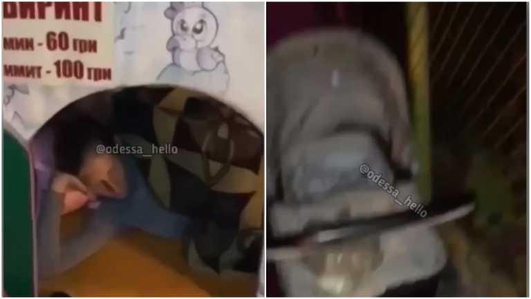 Чоловік вигнав з дому через плач: в Одесі мати з немовлям ночує на дитячому майданчику (відео)