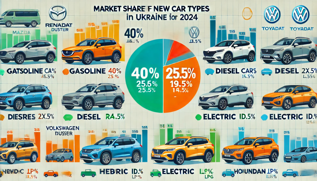 Бензинові авто втрачають популярність: як змінилася структура ринку нових легковиків в Україні