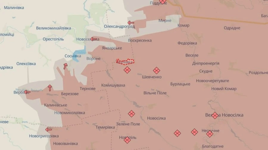 Росіяни окупували Маліївку та просунулися на трьох напрямках – DeepState