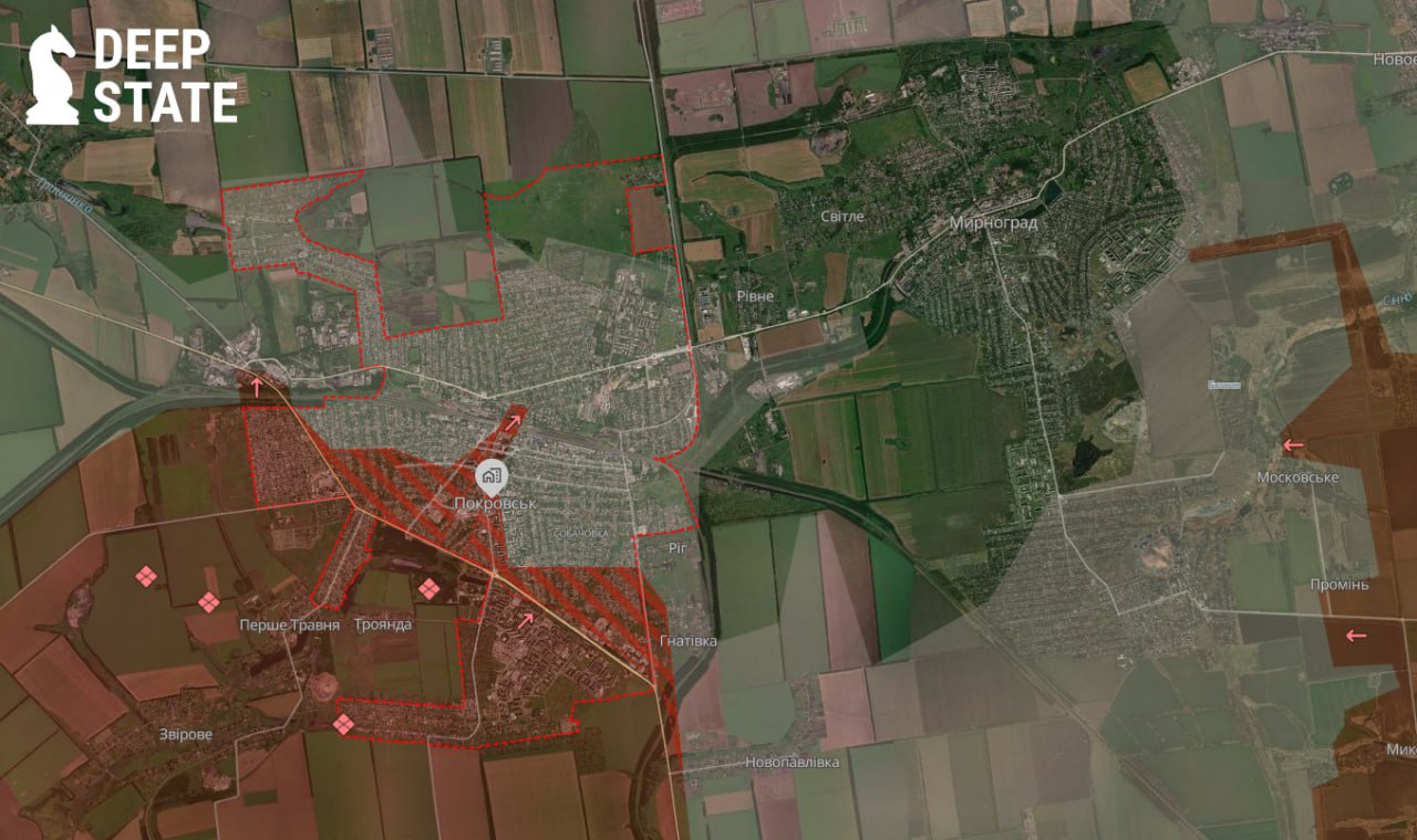 Росіяни просуваються в центрі Покровська - DeepState