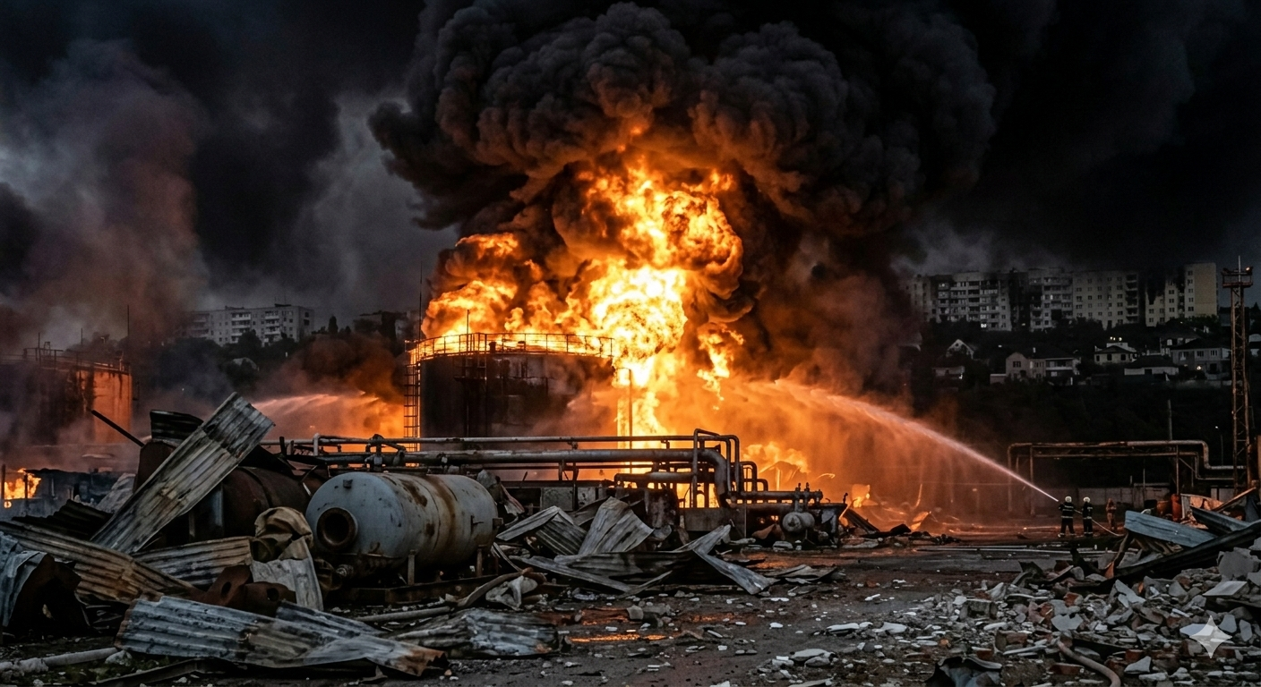У Новоросійську після атаки спалахнув нафтовий термінал