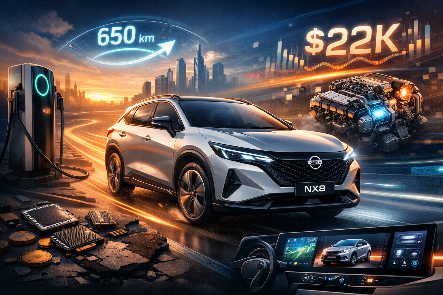 Nissan NX8 - новий суперник Tesla: 650 км ходу, підзарядка за 12 хв і ціна від $20 700