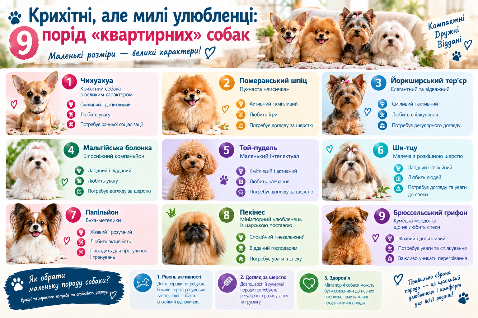 Крихітні, але милі улюбленці: 9 порід «квартирних» собак