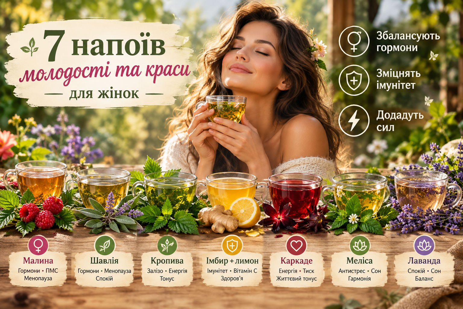 7 напоїв молодості та краси для жінок: збалансують гормони, зміцнять імунітет, додадуть сил
