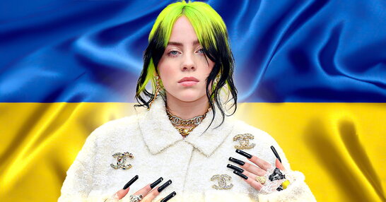 Біллі Айліш на концерті поцілувала прапор України (відео)