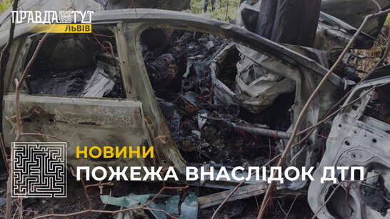 На Львівщини трапилася пожежа внаслідок ДТП: водій загинув на місці