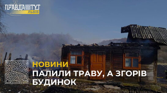 На Львівщині через спалення сухої трави ледь не згоріли кілька будинків