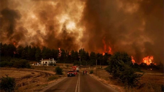 Дев'ятий день: масштабні лісові пожежі на північному сході Греції продовжують горіти