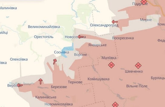 DeepState зафіксував нові зміни лінії фронту на карті бойових дій