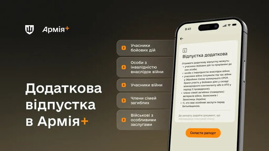 У застосунку "Армія+" додали рапорт на додаткову відпустку для пільгових категорій військових