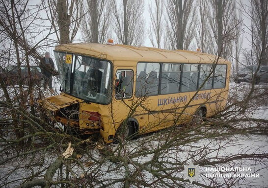 ДТП зі шкільним автобусом на Полтавщині: 3 поранених
