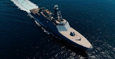 Український військовий корабель «Гетьман Іван Мазепа» проходить випробування в морі (ВІДЕО)