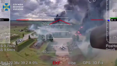 СБУ показала відео знищення російського Ту-22М3 дроном у межах операції «Павутина»