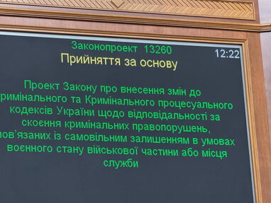 Рада підтримала законопроєкт про повернення кримінальної відповідальності за самовільне залишення частини
