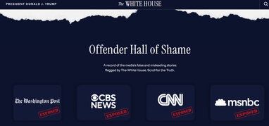 Білий дім опублікував список медіа, які "поширюють дезінформацію"
