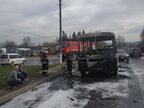 На Львівщині під час руху загорівся автобус (Відео)