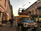Обрив трамвайної контактної мережі на вулиці Франка у Львові